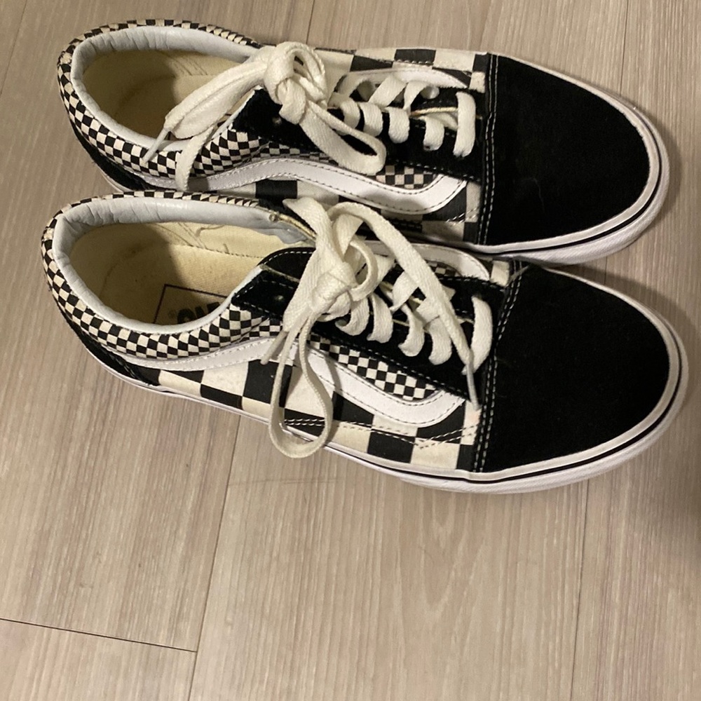 old skool checkerboard vans